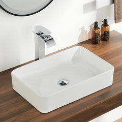Lavabo rectangulaire DeerValley en céramique – Résistant aux rayures et facile à entretenir,FR