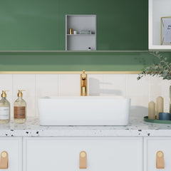 DeerValley Bath DeerValley DV-1V031 Ally Ceramic Sleek Rectangular Bathroom Vessel Sink Vessel Sink