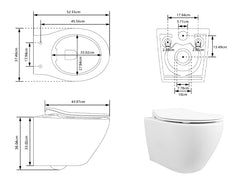 DeerValley Wandhängendes WC mit 360° Superspin-Spülung, Softclose-Sitz & spülrandlosem Design,DE