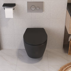 DeerValley Wandhängendes WC mit 360° Superspin-Spülung, Softclose-Sitz & spülrandlosem Design,DE