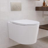 DeerValley DV-EU1F0379 Wand-WC mit Unterputz-Spülkasten, spülrandloses Hänge-WC rimless Doppelspülung 4,2/6,1 L, verlängerte Keramik-Toilette, modernes platzsparendes Wandmontage-Set,DE