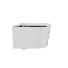 DeerValley DV-EU1F0379 WC suspendu avec réservoir encastré, chasse double sans bride 4,2/6,1 L, cuvette allongée céramique suspendue, ensemble WC mural moderne gain de place,FR