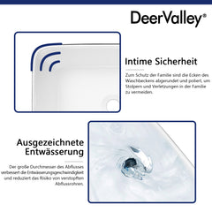Vasque à poser DeerValley – rectangulaire, en céramique, brillante, facile d'entretien et résistante aux rayures
