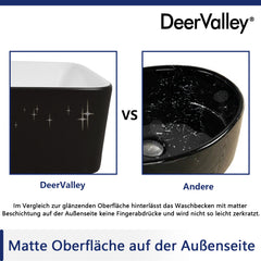 Vasque à poser DeerValley – rectangulaire, en céramique, brillante, facile d'entretien et résistante aux rayures
