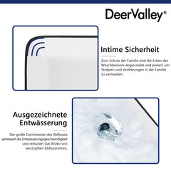 DeerValley Aufsatzwaschbecken in Weiß mit schwarzem Rand – Modernes Design & langlebige Keramik,DE