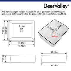 DeerValley Aufsatzwaschbecken in Weiß mit schwarzem Rand – Modernes Design & langlebige Keramik,DE