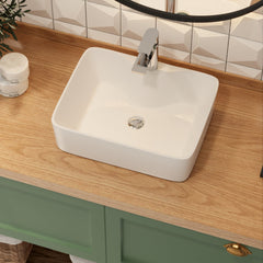 Modern rectangular countertop washbasin – Elegant, durable and easy to clean for home and commercial use, DE