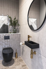 DeerValley Wandwaschbecken – Kompaktes, elegantes Keramik-Waschbecken für kleine Badezimmer,DE