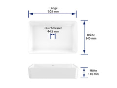 Lavabo rectangulaire DeerValley en céramique – Résistant aux rayures et facile à entretenir,FR