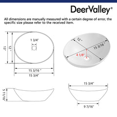 DeerValley Aufsatz-Waschbecken – Elegante Schlichtheit für Ihr Badezimmer,DE
