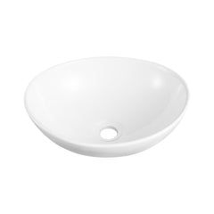 DeerValley Bath DeerValley DV-1V051 Horizon White Ceramic Glazed Oval Vessel Bathroom Sink Vessel sink