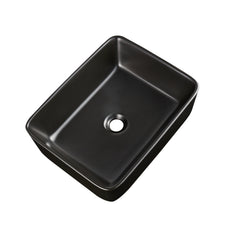 DeerValley DV-2V031 Lavabo vasque rectangulaire 48 x 38 cm, lavabo de salle de bain à poser sans trop-plein, céramique moderne Ally