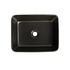 DeerValley DV-2V031 Lavabo vasque rectangulaire 48 x 38 cm, lavabo de salle de bain à poser sans trop-plein, céramique moderne Ally