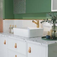 DeerValley Bath DeerValley DV-1V031 Ally Ceramic Sleek Rectangular Bathroom Vessel Sink Vessel Sink