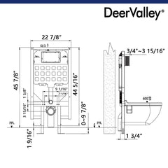 DeerValley Unterputz-Spülkasten für Wand-WCs – Kompatibel mit DV-1F0069 / DV-1F0070, Modell DV-1C0087,DE