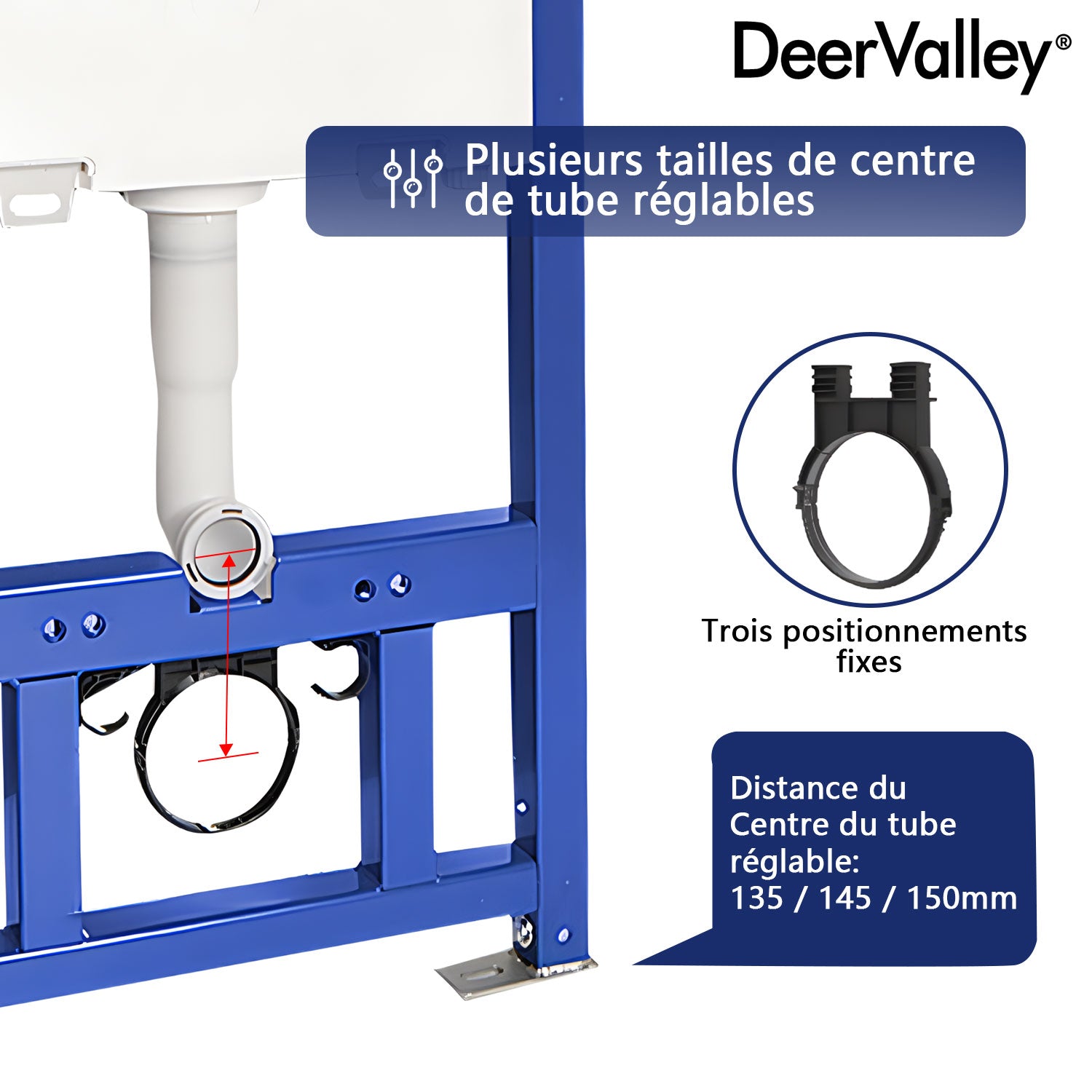 Chasse encastrée DeerValley pour WC (compatible avec DV-DV-1C0206), modèle DV-1C0206,FR