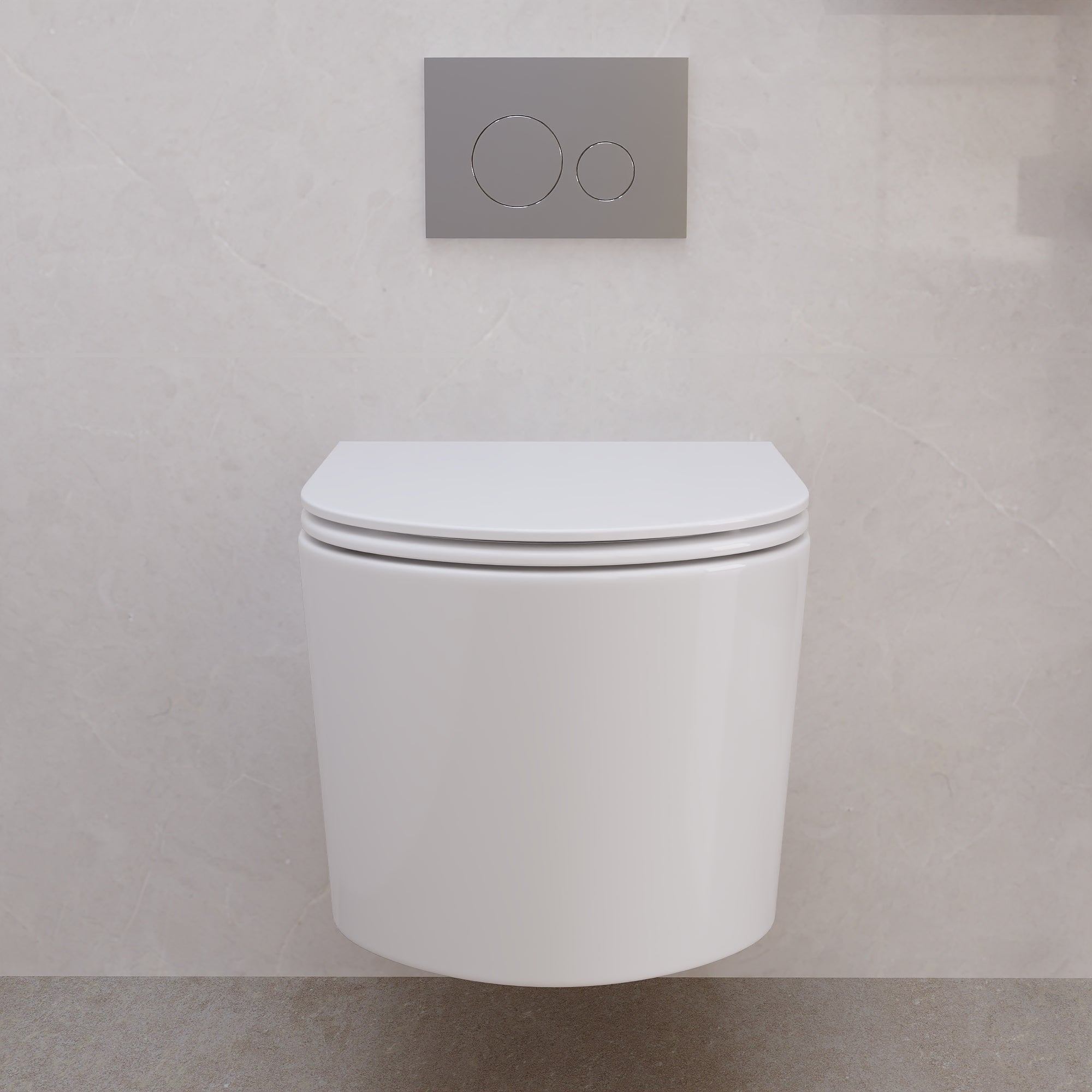 DeerValley DV-EU1F0379 WC suspendu avec réservoir encastré, chasse double sans bride 4,2/6,1 L, cuvette allongée céramique suspendue, ensemble WC mural moderne gain de place,FR
