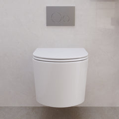 DeerValley DV-EU1F0379 WC suspendu avec réservoir encastré, chasse double sans bride 4,2/6,1 L, cuvette allongée céramique suspendue, ensemble WC mural moderne gain de place,FR