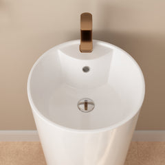 Lavabo sur pied DeerValley – Design moderne et peu encombrant avec surface résistante aux rayures et facile d'entretien 