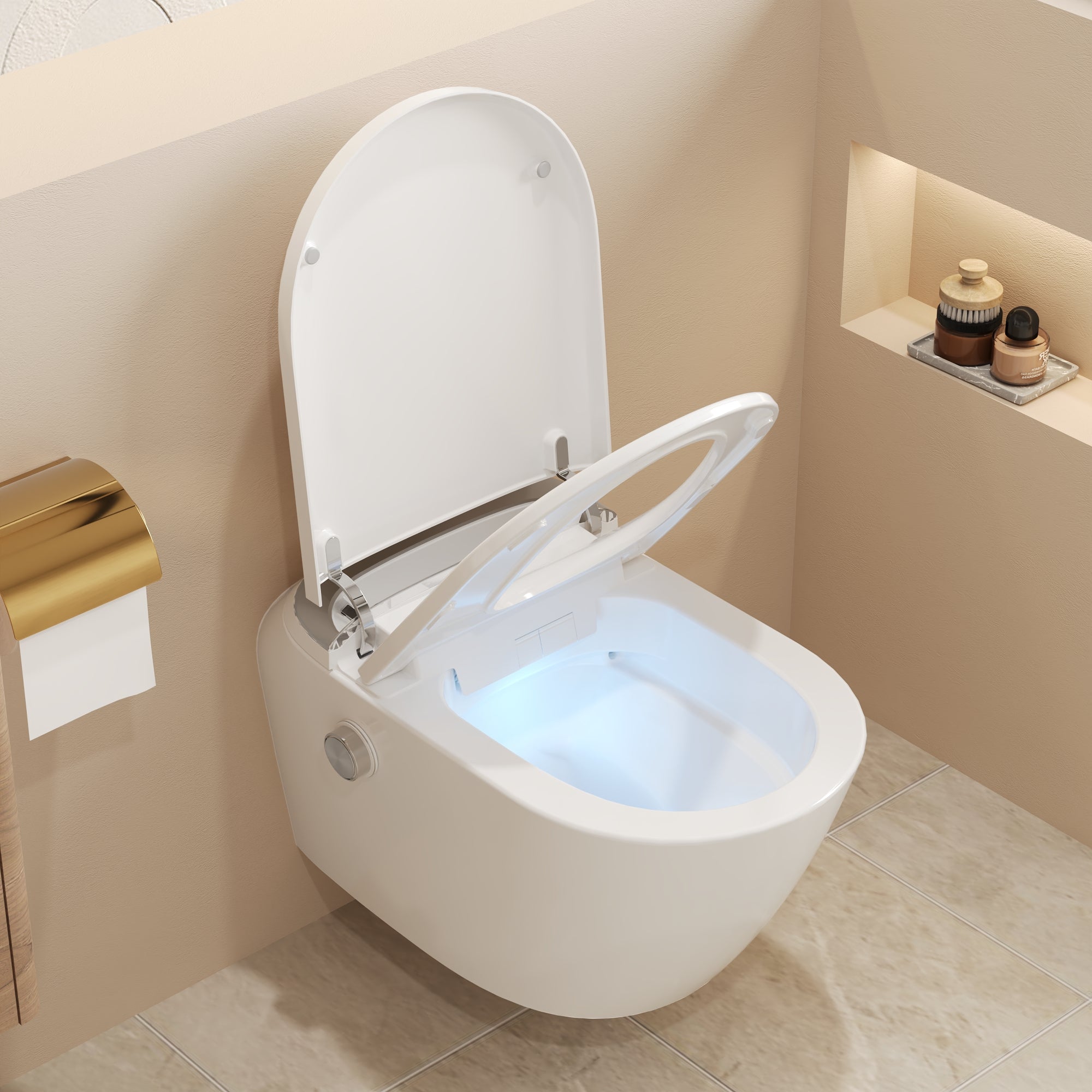 DeerValley WC mural intelligent avec siège chauffant, sèche-air chaud et chasse automatique,FR