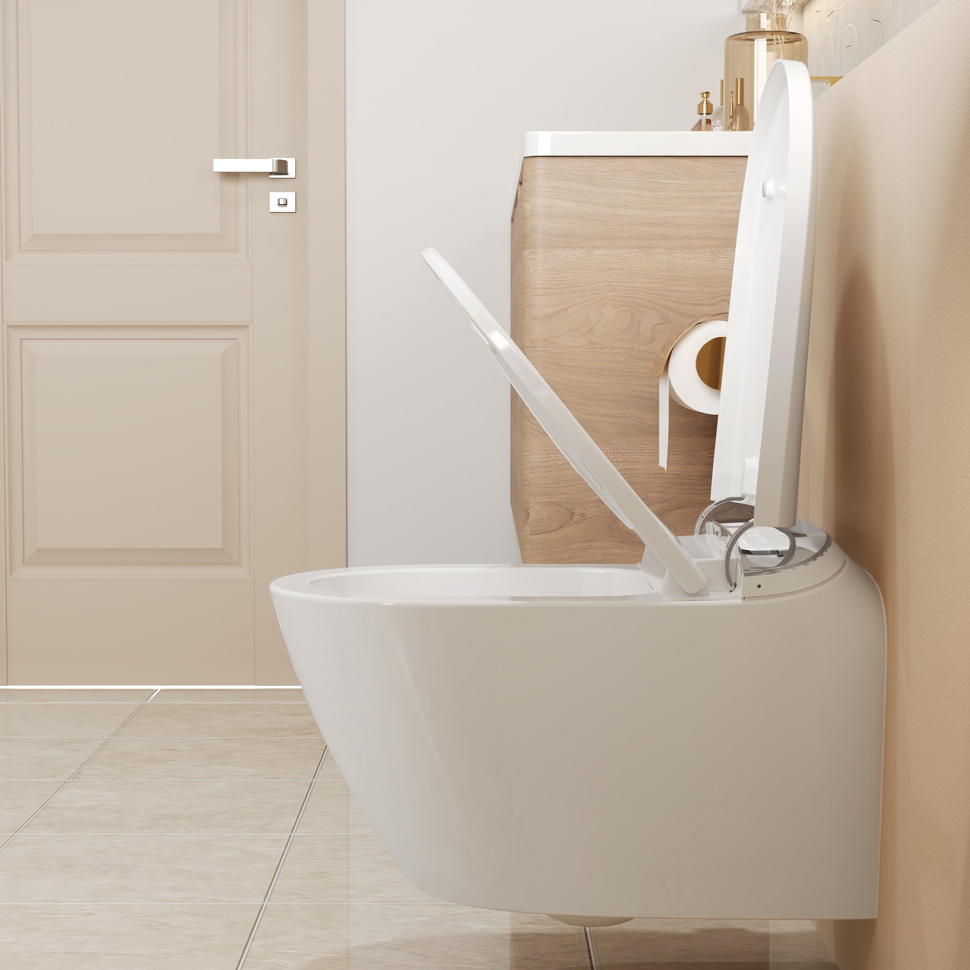 DeerValley WC mural intelligent avec siège chauffant, sèche-air chaud et chasse automatique,FR