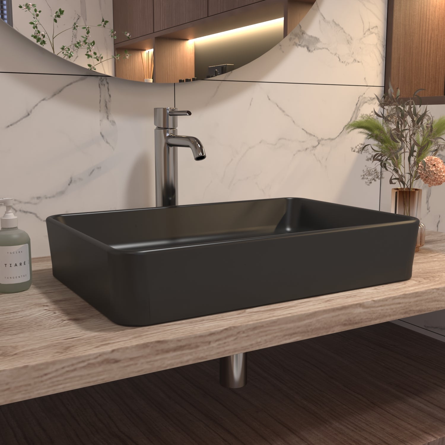 Lavabo rectangulaire DeerValley en céramique – Résistant aux rayures et facile à entretenir,FR