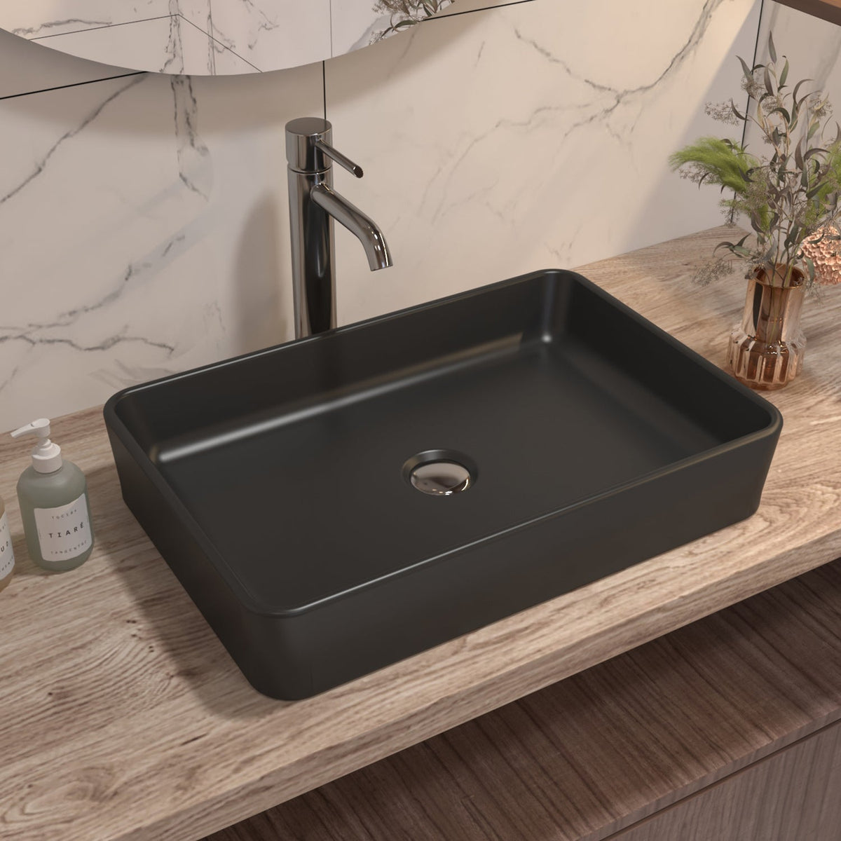 Lavabo rectangulaire DeerValley en céramique – Résistant aux rayures et facile à entretenir,FR