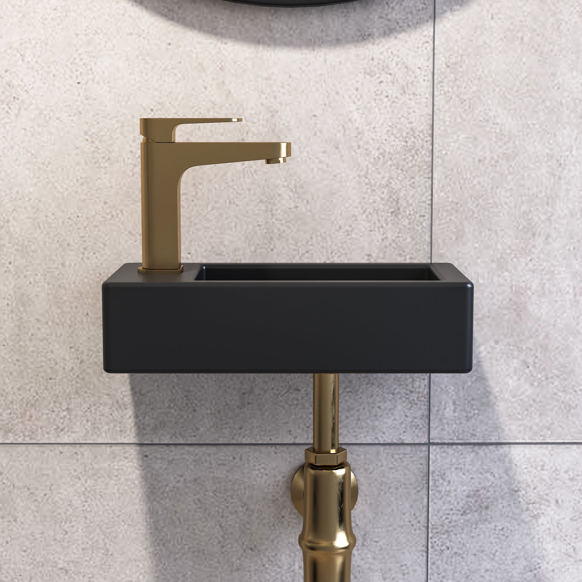Lavabo mural DeerValley – Lavabo en céramique compact et élégant pour petites salles de bain,FR