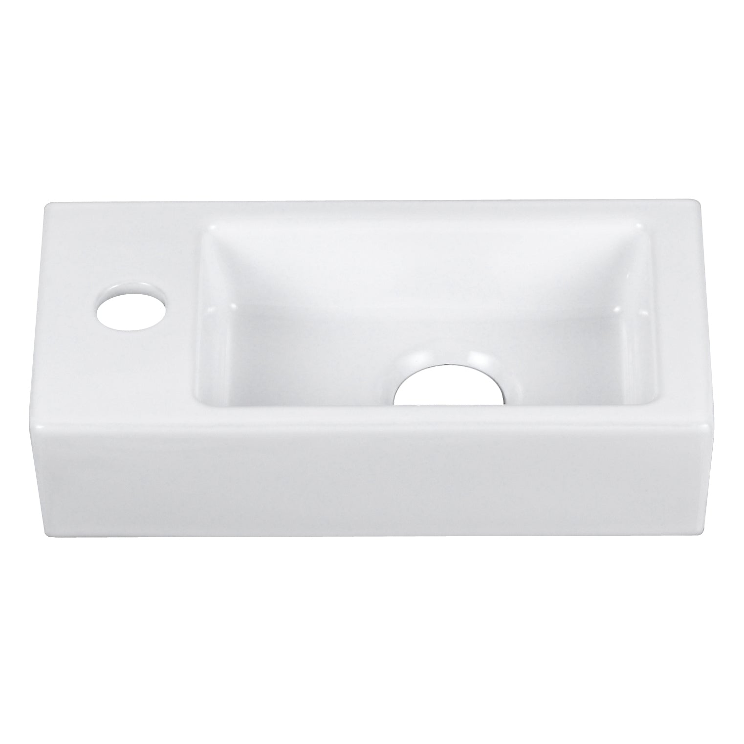 Lavabo mural DeerValley – Lavabo en céramique compact et élégant pour petites salles de bain,FR