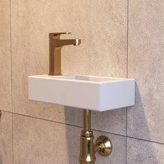 Lavabo mural DeerValley – Lavabo en céramique compact et élégant pour petites salles de bain,FR