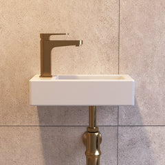 Lavabo mural DeerValley – Lavabo en céramique compact et élégant pour petites salles de bain,FR