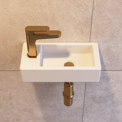 Lavabo mural DeerValley – Lavabo en céramique compact et élégant pour petites salles de bain,FR