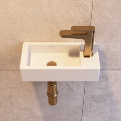 Lavabo mural DeerValley – Gain de place et moderne, en céramique de haute qualité,FR