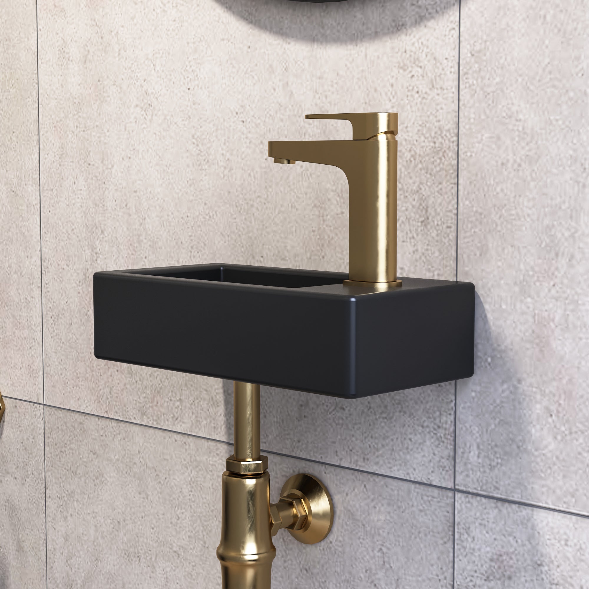 Lavabo mural DeerValley – Gain de place et moderne, en céramique de haute qualité,FR