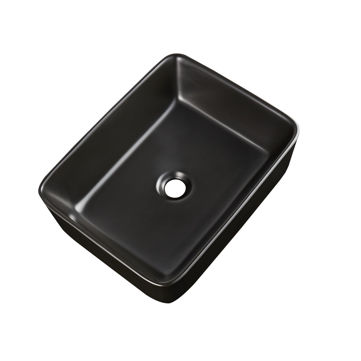 DeerValley DV-2V031 Lavabo vasque rectangulaire 48 x 38 cm, lavabo de salle de bain à poser sans trop-plein, céramique moderne Ally