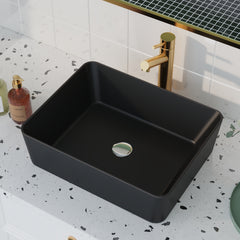 DeerValley DV-2V031 Lavabo vasque rectangulaire 48 x 38 cm, lavabo de salle de bain à poser sans trop-plein, céramique moderne Ally